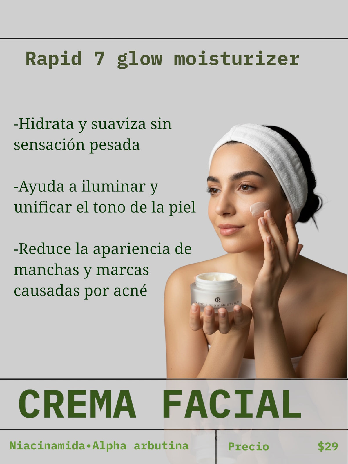 Crema Facial rapid 7 glow